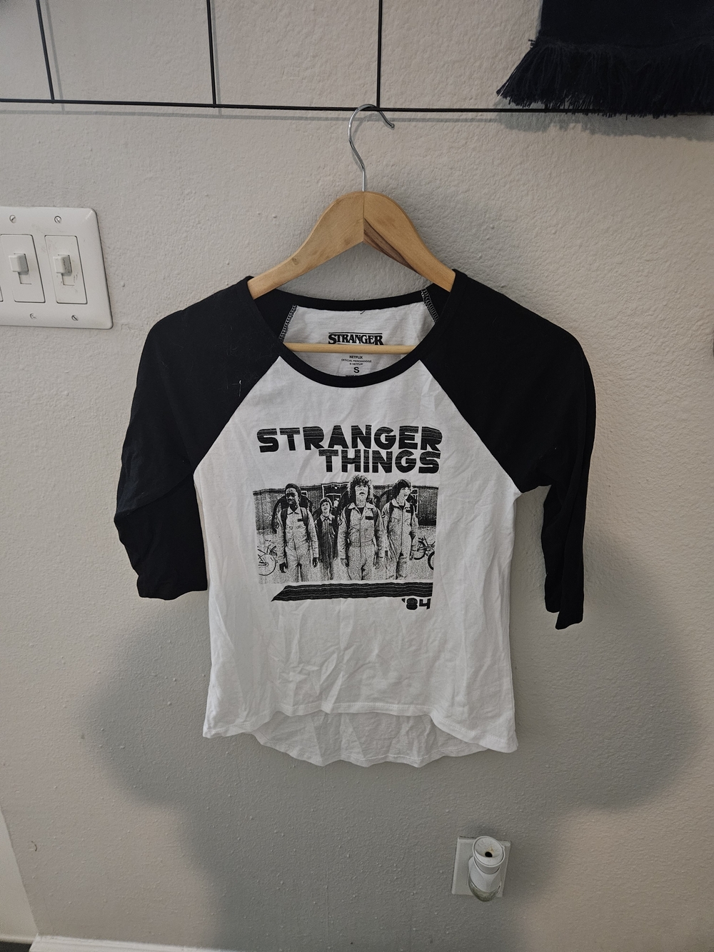 Kids' Black & White Raglan Graphic Tee